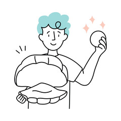 Shell Stone Vector style illustration