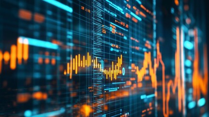 Digital chart, graph, analytics, data visualization
