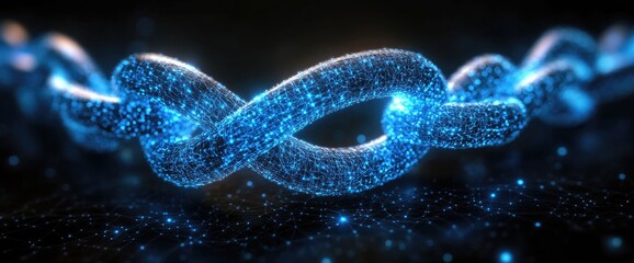 Glowing, blue chain