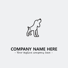 Dog illustration black and white for logo company vector image
