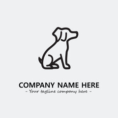 Dog illustration black and white for logo company vector image
