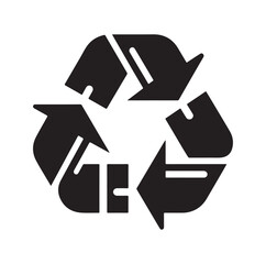 Recycle symbol silhouette vector illustration
