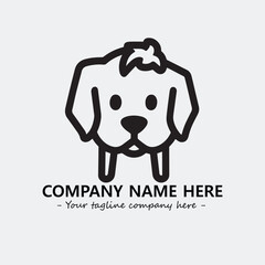 Dog illustration black and white for logo company vector image
