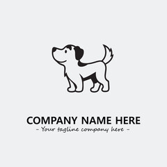 Dog illustration black and white for logo company vector image
