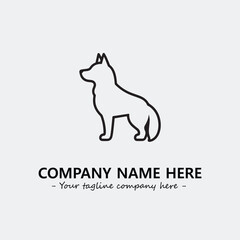 Dog illustration black and white for logo company vector image
