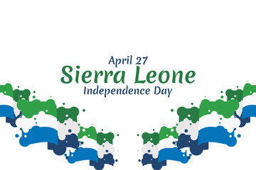 April 27, Independence Day of Sierra Leone vector illustration. Suitable for greeting card, poster and banner.