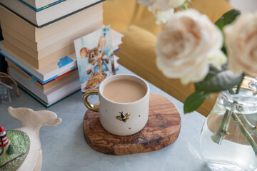 Cup of coffee at home in the interior