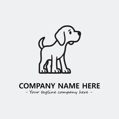 Dog illustration black and white for logo company vector image
