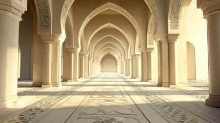 Obraz premium Traditional Middle East Architecture with Spacious Arched Hallway