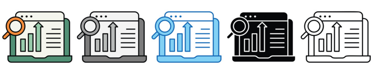 Optimization Icons Set – Editable Vector Icons in Multiple Styles