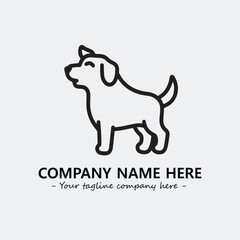 Dog illustration black and white for logo company vector image
