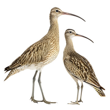 curlew bird isolated on white background