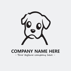 Dog illustration black and white for logo company vector image
