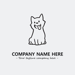 Dog illustration black and white for logo company vector image

