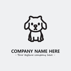 Dog illustration black and white for logo company vector image
