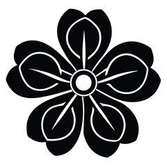 Monochrome floral vector illustration, a vintage flower design element
