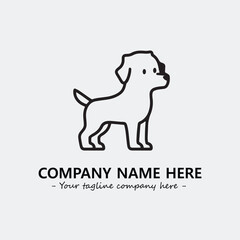Dog illustration black and white for logo company vector image
