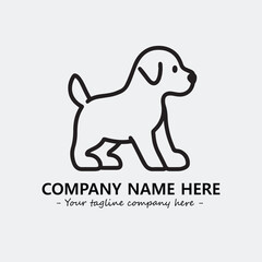 Dog illustration black and white for logo company vector image
