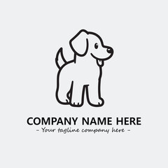 Dog illustration black and white for logo company vector image
