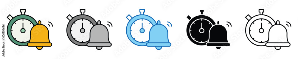 Poster reminder icons set – editable vector icons in multiple styles