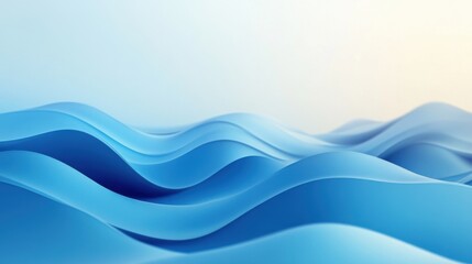 A serene depiction of soft, flowing waves in varying shades of blue, evoking a sense of tranquility and calmness.