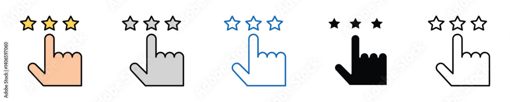 Poster satisfaction icons set – editable vector icons in multiple styles
