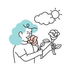 Rose flower  Vector style illustration.