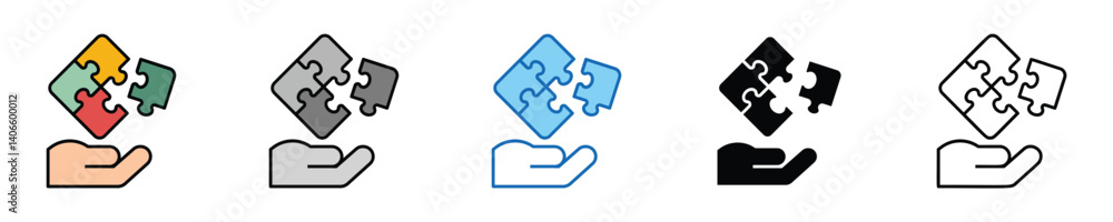 Poster solutions icons set – editable vector icons in multiple styles