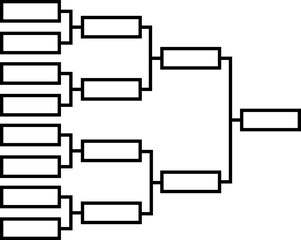 Tournament bracket set line icon. symbol of tournament board chart isolated on transparent background