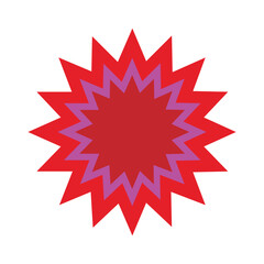 Simple icon of red discount stickers