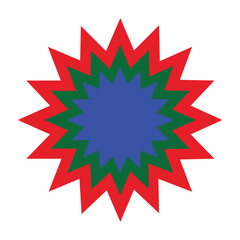 Simple icon of red discount stickers