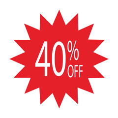 Simple icon of red discount stickers