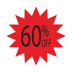 Simple icon of red discount stickers