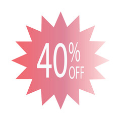 Simple icon of red discount stickers