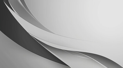 sleek and modern abstract background featuring smooth, flowing curves in shades of gray and white, creating sense of depth and elegance. design evokes feeling of sophistication and tranquility