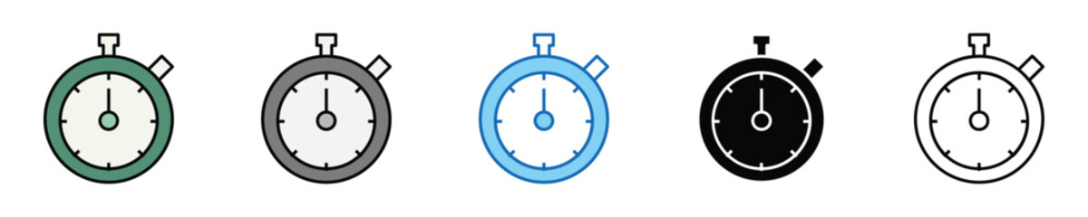 Timing Icons Set – Editable Vector Icons in Multiple Styles