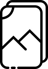 Photo image files and picture storage gallery line icon isolated on transparent background