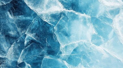 Turquoise glacial ice forming intricate abstract shapes revealing layered blue and white textures within frozen winter wilderness landscape