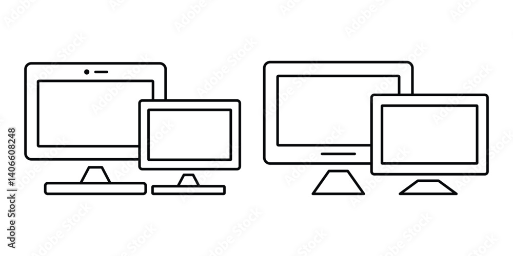 Poster computer icon vector illustration. tv screen and computer monitor icon set. vector illustration.