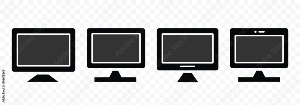 Poster computer icon vector illustration. tv screen and computer monitor icon set. vector illustration.