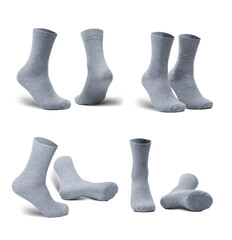 grey high socks with various poses 