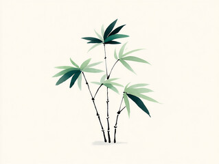 Obraz premium watercolor bamboo leaves