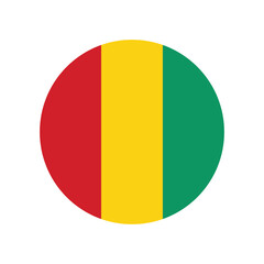 Round flag of Guinea. The national flag of Guinea.