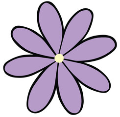 Single Purple Flower icon for decoration