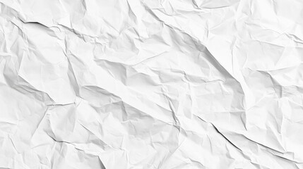 Obraz premium Crumpled white paper creating textured surface with intricate folds, providing abstract background element for graphic design, print, and creative compositions