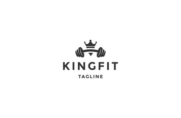 Fitness king logo icon inspiration template vector illustration