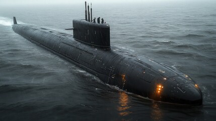 Military Submarine Underway  