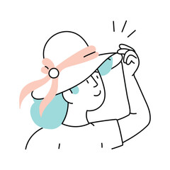 Girl hat Vector style illustration.