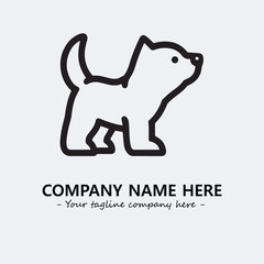Dog illustration black and white for logo company vector image
