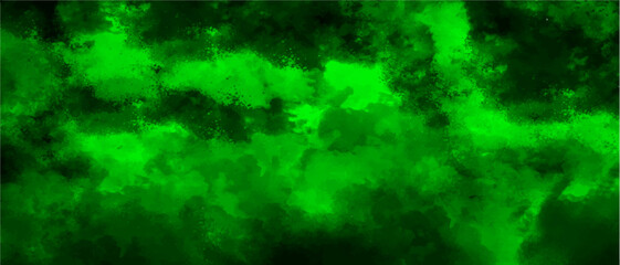 Abstract vivid background with cloud-like texture in intense shades of green and black. Old green paper background with marbled vintage texture. Dense, foggy atmospheric  with layered, nebula effect